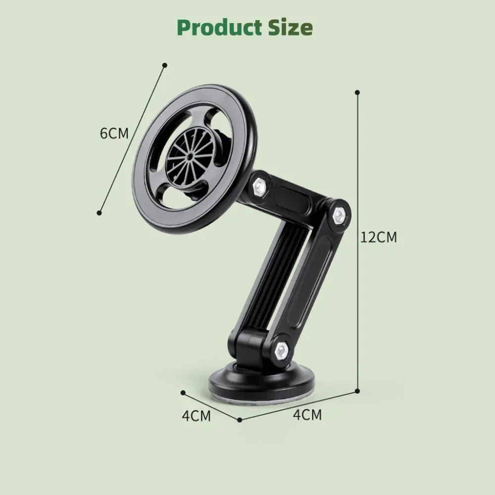 Katlanabilir 360° °   Rotasyon Araç Telefonu Tutucu Manyetik Mobil Stand Cep Telefonları iPhone Samsung Xiaomi için Magsafe için Destek Braketi