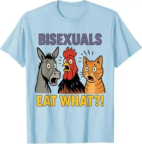 تي شيرت رائع ثنائي الجنس مضحك يأكل ما الحيوانات فخر المثليين LGBTQ Pun تي شيرت فريد وغير معدل Y2k تصميمات جرافيك قائلا تي شيرت