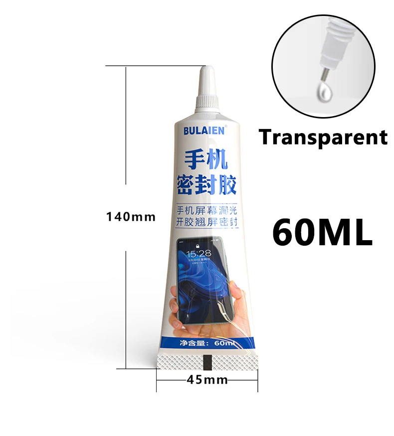 1/3/10PCS 60ML Adesivo per riparazione schermo trasparente Tablet per computer mobile Colla per riparazione forte Aghi fini Forniture per ufficio