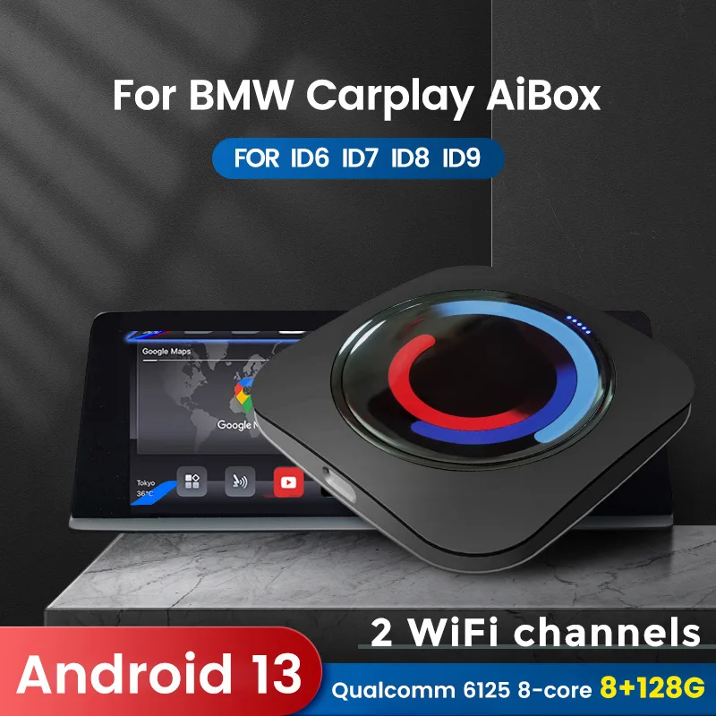 Car Smart TV AI Box per BMW ID6 7 8 9 Android 13 Qualcomm QCM6125 8core Wireless CarPlay navigazione automatica GPS per YouTube Netfilx