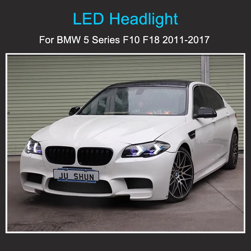 1 Pair LED Headlight Assembly for BMW 5 Series F10 F18 2011- 2017 LED Headlights Plug and Play with Full LED Upgrade Head Lamps