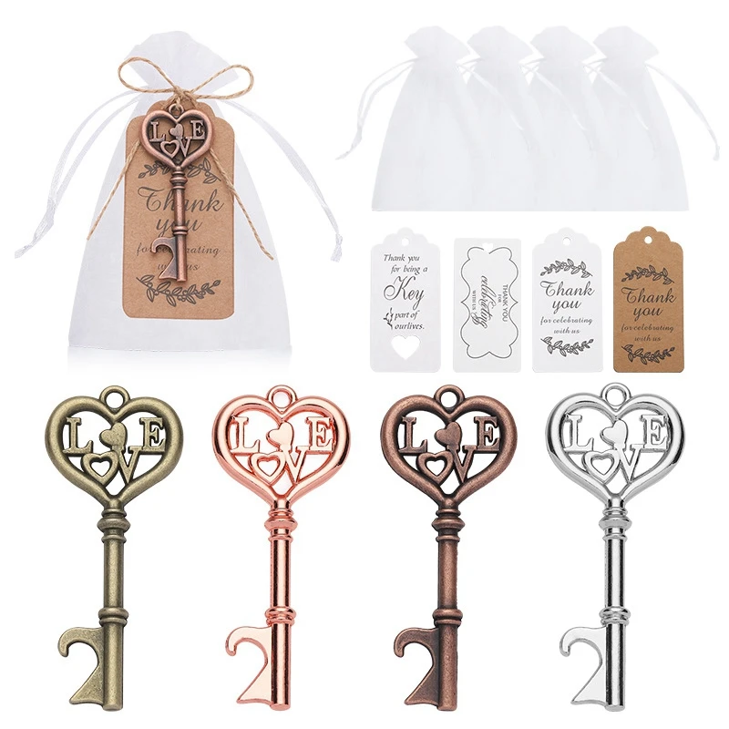 

50Pcs Love Letter key Bottle Opener Keychain Keyring zinc alloy Key Ring Beer Openers For Wedding party gift favors