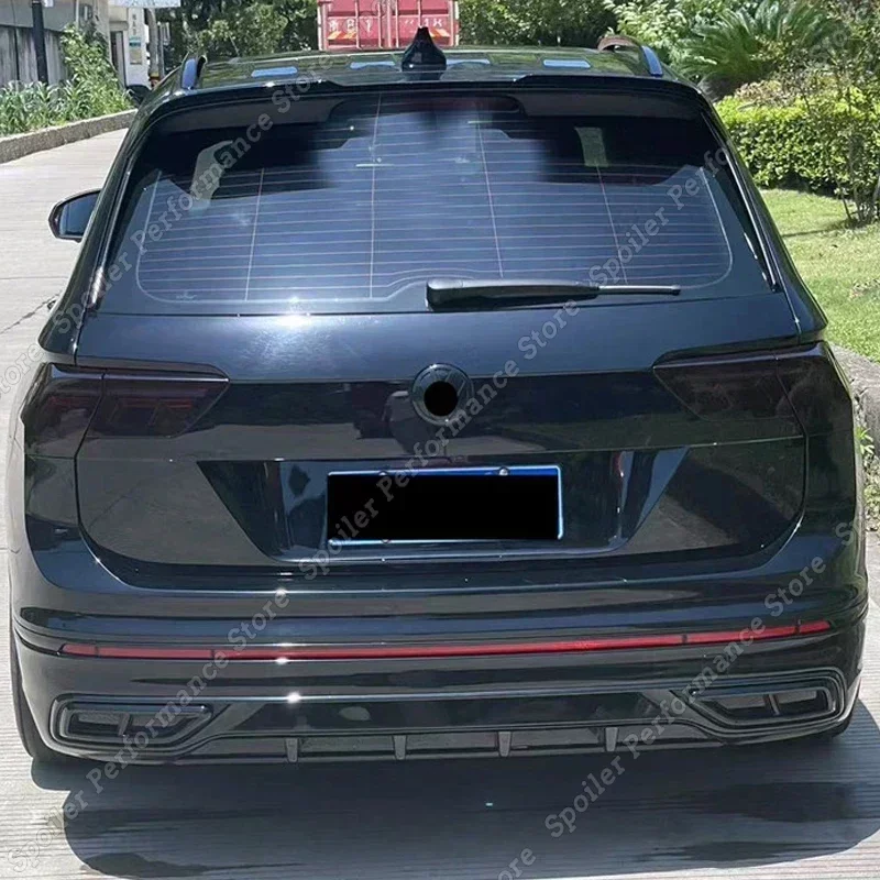 For Volkswagen Tiguan MK2 Rline Facelift 2022-2023+ MD Style ABS Car Rear Bumper Diffuser Splitter Spoiler Lip Body Kits