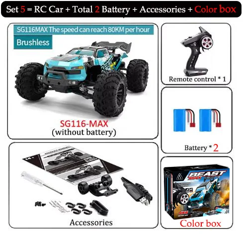 SG116 PRO / SG116 MAX 1:16 4WD 80KM/H High Speed RC Car Waterproof