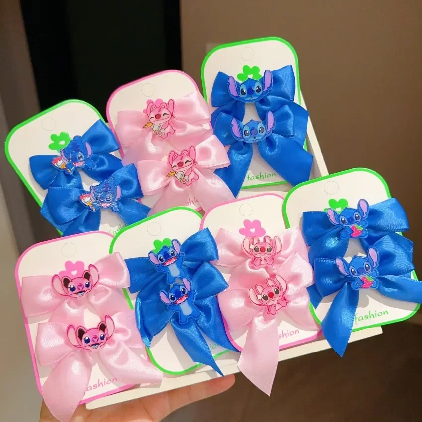 Disney Anime Lilo & Stitch Hair Clips Cute Cartoon Stitch Hair Accessories Little Girl Bangs Pickups Jewelry Girl Headdress