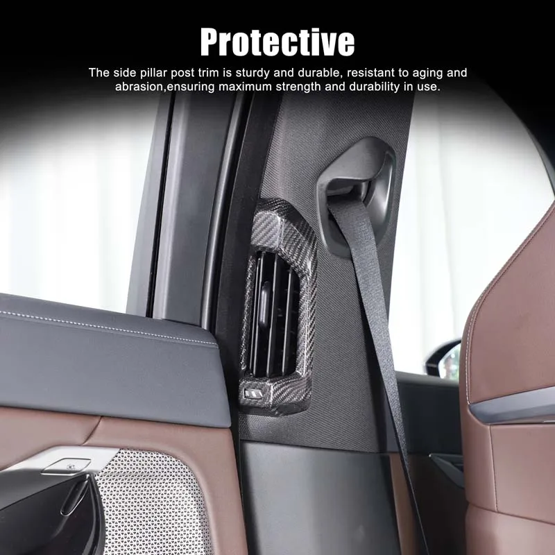

For BMW 7 Series 2023-2024 Front Seat Harness Cover Car Seat Harness Decorative Cover Real Carbon Fiber 2pcs 2023-2024