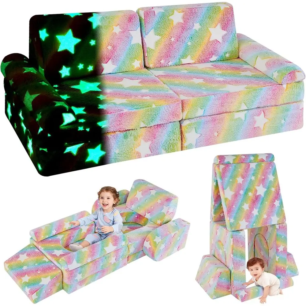 

Children's Play Sofa, Toddler Couch, Kids Sectional Sofa, Playroom and Bedroom Furniture, Convertible Sofa and Floor Cushion for