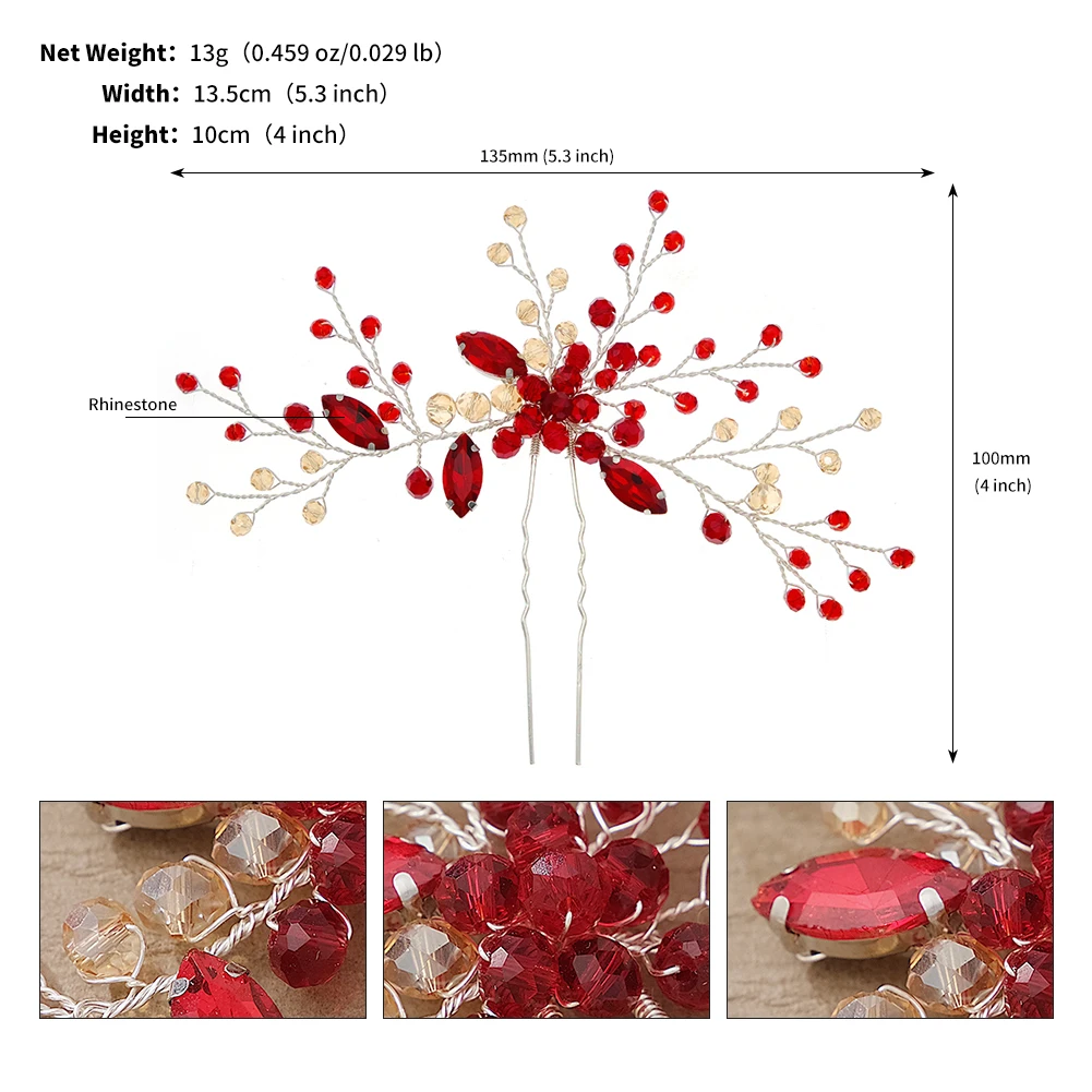 Frauen Blume Haarnadel Stick Hochzeit Braut Kristall Perle Haarnadel U Förmigen Haar Clip Barrettes Haar Zubehör Großhandel – Detail 5