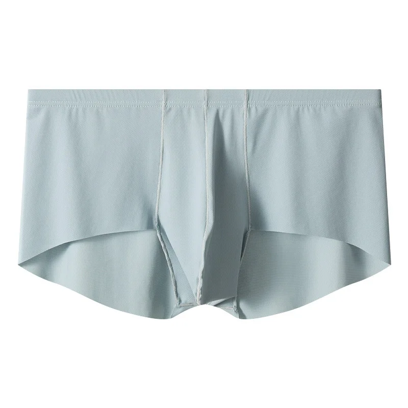 Mens Boxers Shorts Solid Ice Silk Underwear Cueca U Convex Pouch Panites Man Low Waist Underpant Male Ropa Interior Hombre M-XXL