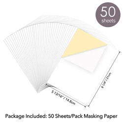 50sheets/set Low-Tack Adhesive Masking Paper Sticker 5.83x8.27inch For Stamp/Die Painting Project Craft Drawing Supplies