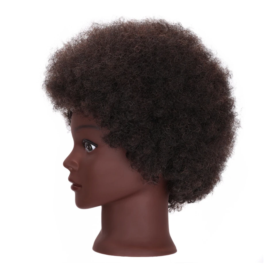 Afro Mannequin Heads for Braiding Maniquí Hair Dolls Real Human Training Hairdresser Model Natural Women's Hairdressing Kit Wigs