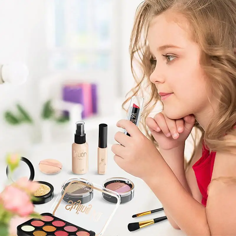 

Pretend Play Makeup Toys Little Girl Princess Makeup Play House Kit Safe And Harmless Indoor Toy For Birthday Christmas Children