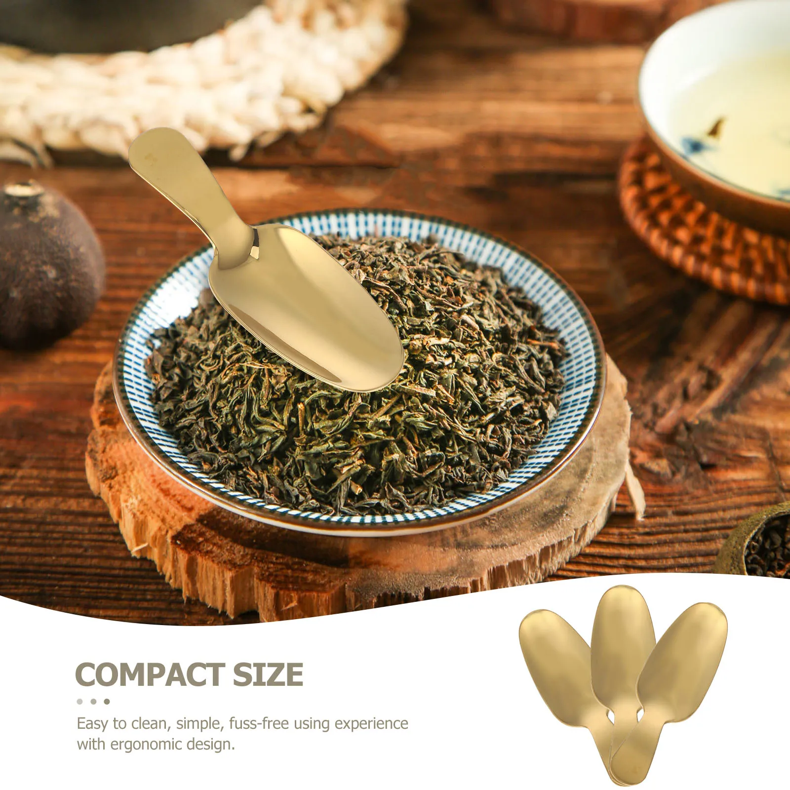 

3pcs Stainless Steel Dessert Scoops Short Handle Spoons Corrosion Resistant Household Kitchen Tableware Tea Party