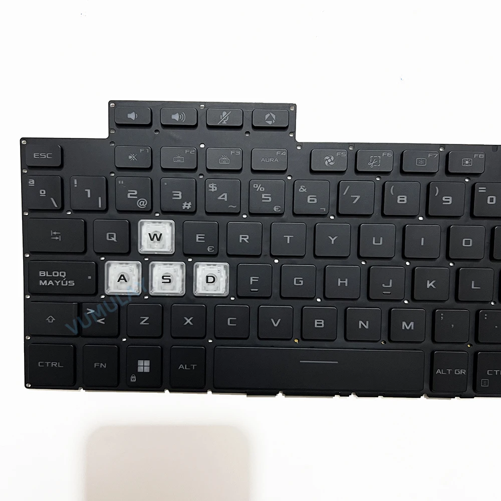 Imagem -04 - Teclado Retroiluminado Espanhol para Asus Tuf Gaming Fx507 Fx507zm Fx507zu Fx507zv Fx507zi Fa507 Fa507rc Fa507re Fa507rm Fa507rr Fx517 Fx517zc Fx517zm Fx517zr Fx517ze