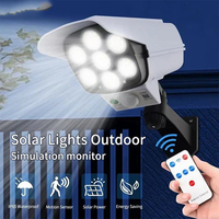 E2 77 LED Solar Light Lamp Motion Sensor Security Dummy Camera Wireless Outdoor Flood Light IP65 Waterproof Lamp For Home Garden