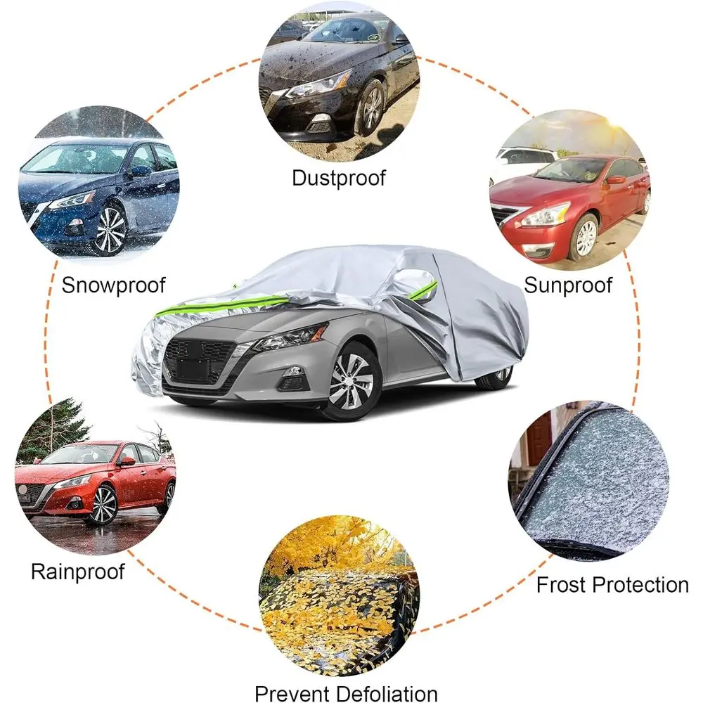 غطاء سيارة فضي مكون من 6 طبقات مناسب خصيصًا لسيارة نيسان ألتيما 2002-2025، مقاوم للطقس مع وصول بسحاب وأشرطة مقاومة للرياح #5