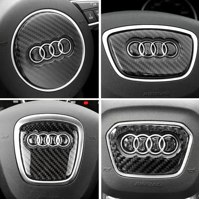 

True Carbon Fiber Car Steering Wheel Carbon Fiber Cover Accessories For Audi A3 A4 A5 A6 A7 Q3 A6 C7 Q5 A8 Q7 B6 8R Q7 TT B8