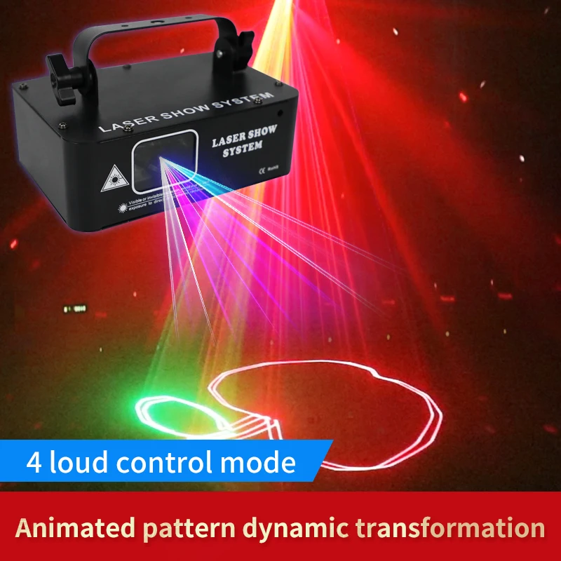 HCWE RGB Laser Light DMX Auto Run Plug In Powered Voice Trigger Lamp For Bar KTV Disco Indoor Party Show