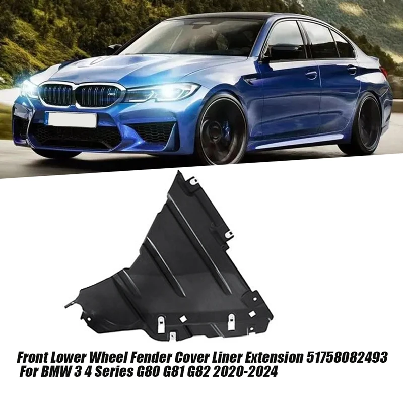 Lower Wheel Fender Cover Plate For BMW 3 4 Series G80 G81 G82 2020-2024 Front Fender Liner Extension