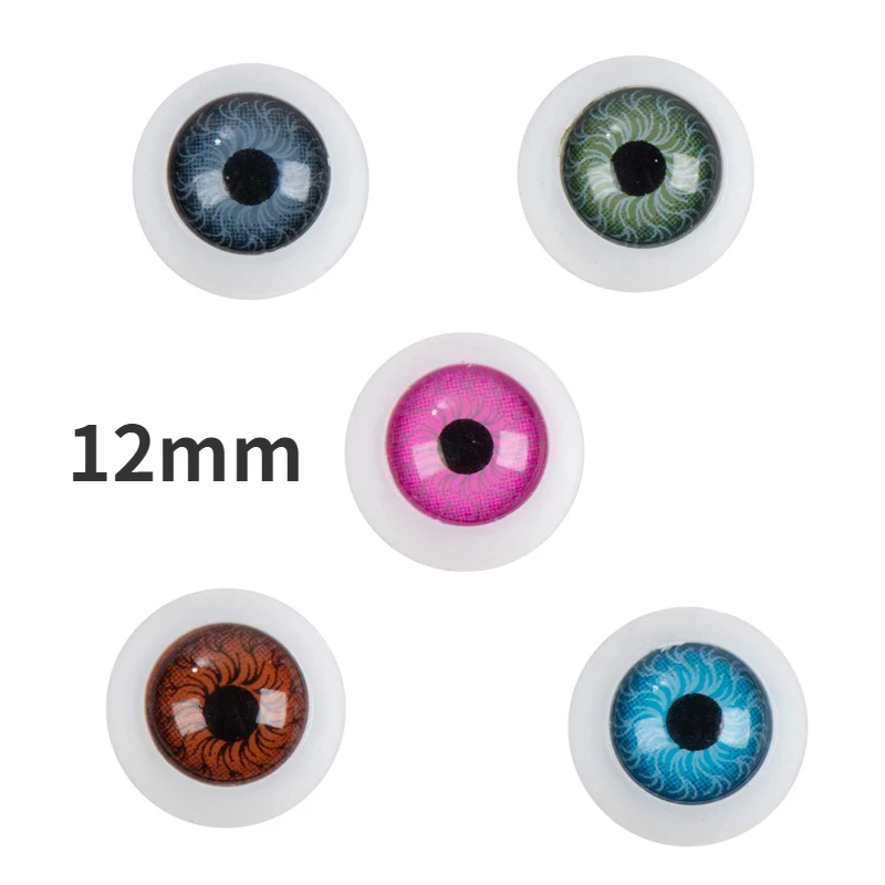 2 Pairs DIY Toy Eye Plush Animal Eye Accessories Doll Eyeball 12MM BJD Eyes Blue/brown/green/grey/rose Red Color