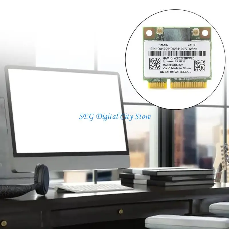 Carte réseau U75B AR5B22 Bluetooth-compatible4.0 2.4 / Mini PCIe 300Mbps à double bande
