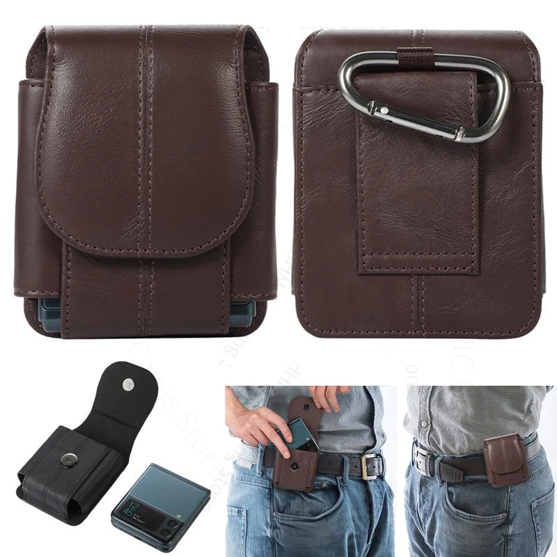 

For ZTE nubia Flip 3 5G Magnetic Leather Flip Phone Pouch Case For ZTE Nubia Flip 2 5G Belt Clip Holster Waist Bag nubia Flip3 2