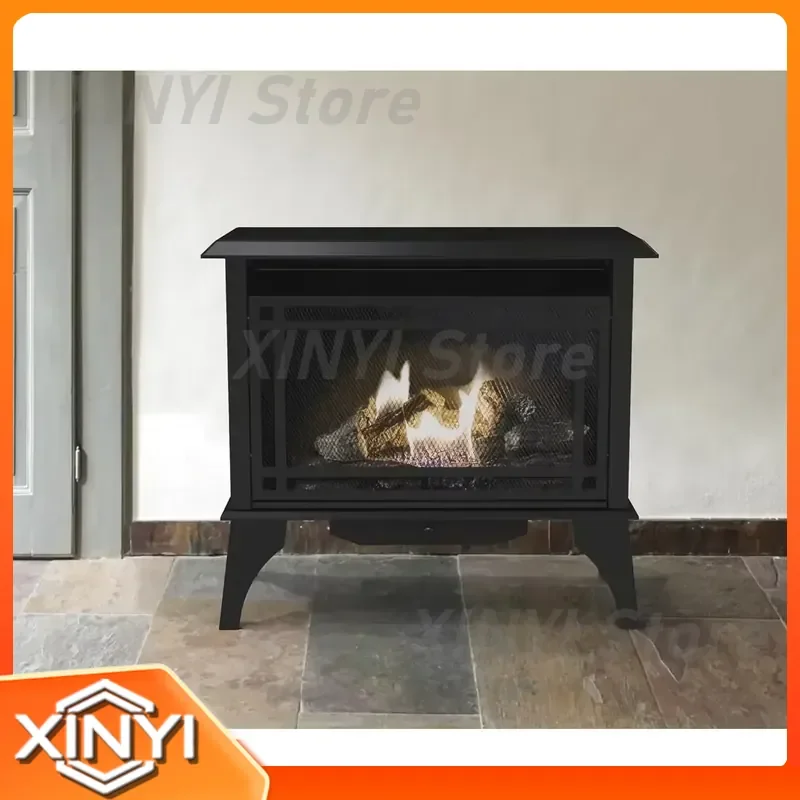 30000 BTU 32 Inch Gas Vent Free Stove for Fireplace Heater Black Indoor Heating Appliance for Living Room Bedroom Home Decor