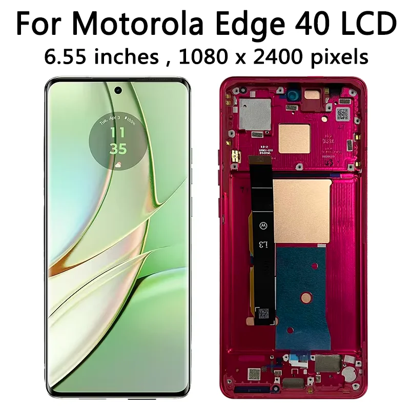 Imagem -04 - Original Tela Lcd para Motorola Painel de Toque Digitador Frame Substituição Parte Edge 40 Moto Edge 40 Xt23032 655