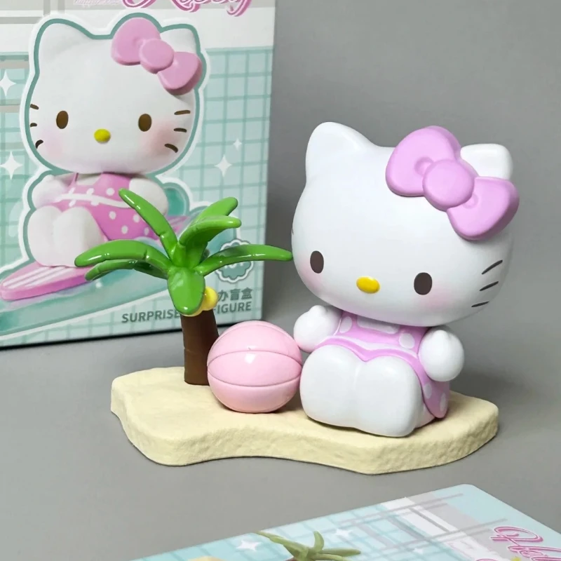 Kitty Wishing You Enjoy Happiness Series Scatola cieca in vinile Anime Cartoon Giocattolo carino Figura alla moda Modello Ornamento da tavolo Scatola misteriosa