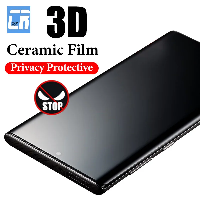 

3D Full Curved Ceramic Privacy Screen Protector For Samsung Galaxy S22 S23 S24 S25 Ultra Note20 10 Plus Anti Spy Protective Film