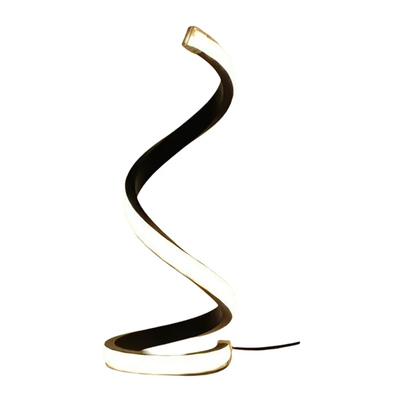 ABZL Spiral LED Table Lamp Dimmable Stepless Bedside For Bedroom For Desk Light Reading Office Lamps 3 Color Modes