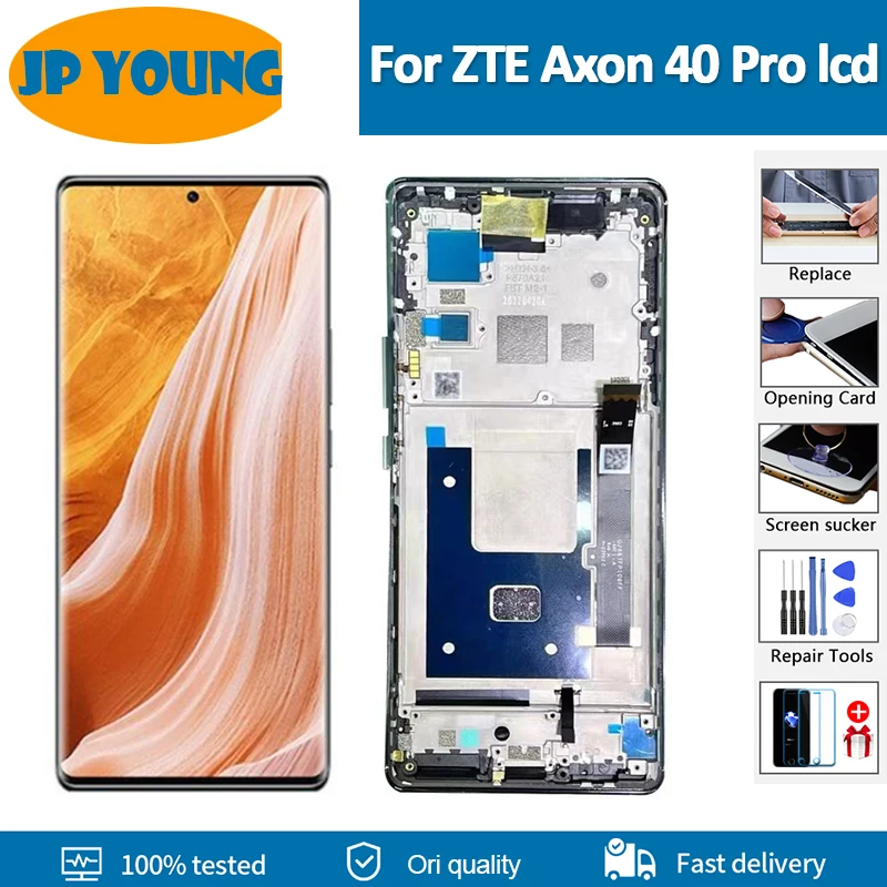 

6.67''Original AMOLED For ZTE Axon 40 Pro LCD Display Frame Touch Screen Panel Digitizer For ZTE Axon40Pro A2023 LCD Display