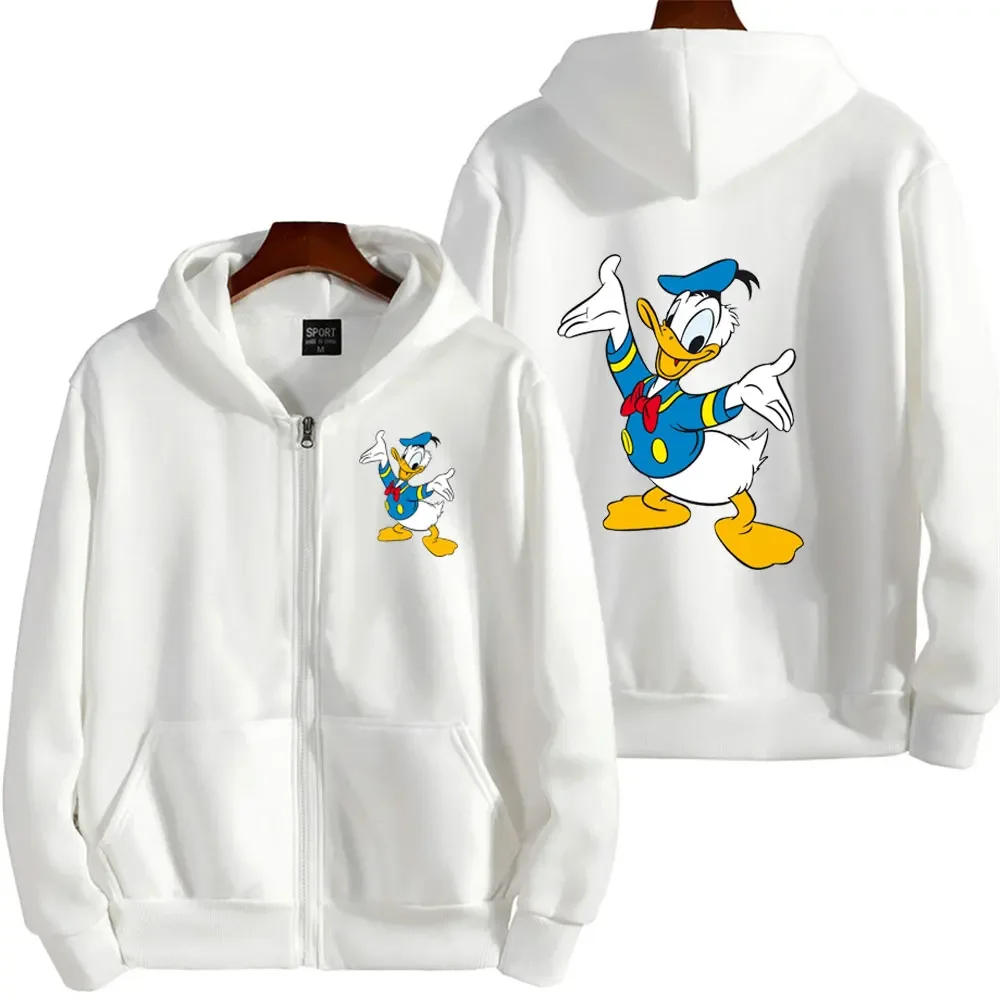 Oversized Hoodies & Sweatshirts Moodwear Disney Donald Duck Winter Zip-Up Hoodies Y2K Apparel Kawaii Streetwear Outerwea