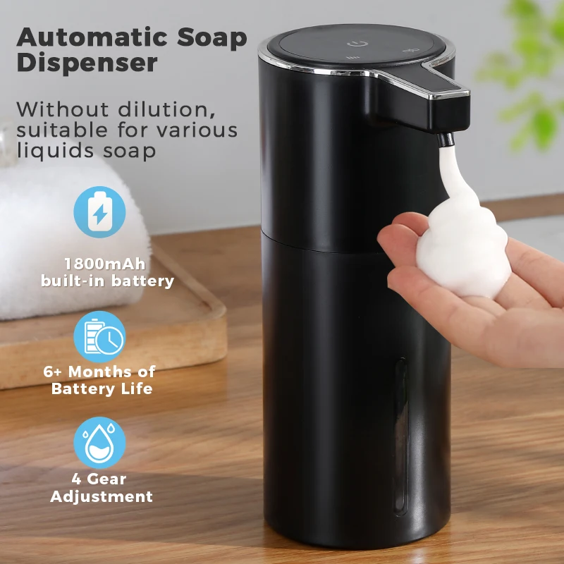 New Wall Mounted Automatic Soap Dispenser Foam Smart Hand Washing Machine 400ml Liquid Rechargeable Bathroom Induction Sensor