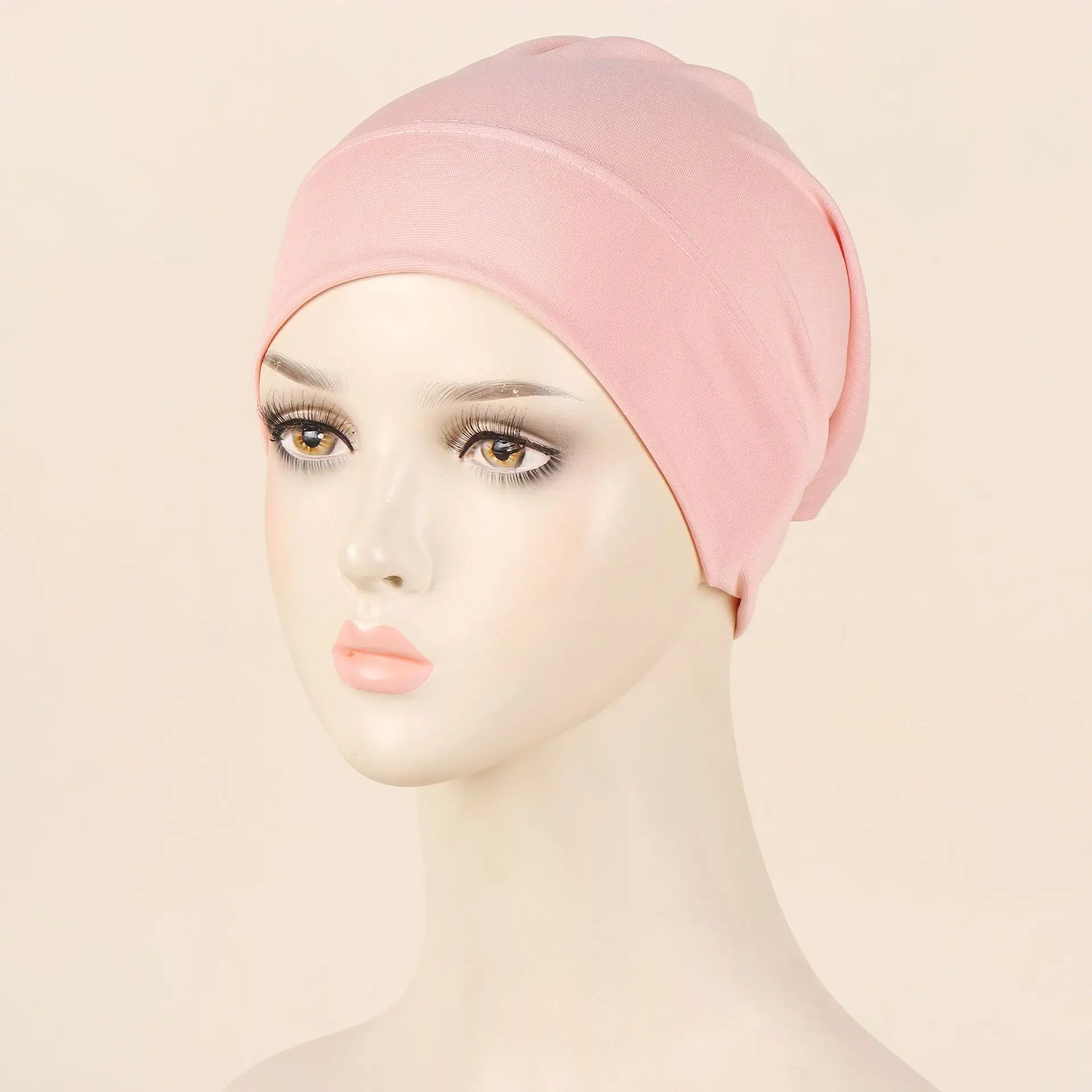 Simple Inner Hijab Caps Muslim Stretch Jersey Cap Islamic Underscarf Bonnet Beanies Headscarf Turbante Headband Solid ColorsNew