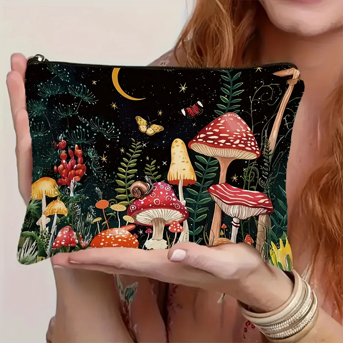 Little Moon Kosmetiktasche, Mush Room Makeup Organizer für Damen |   Kulturbeutel „Best Friend Sister“ für Geburtstags- und Weihnachtsgeschenke