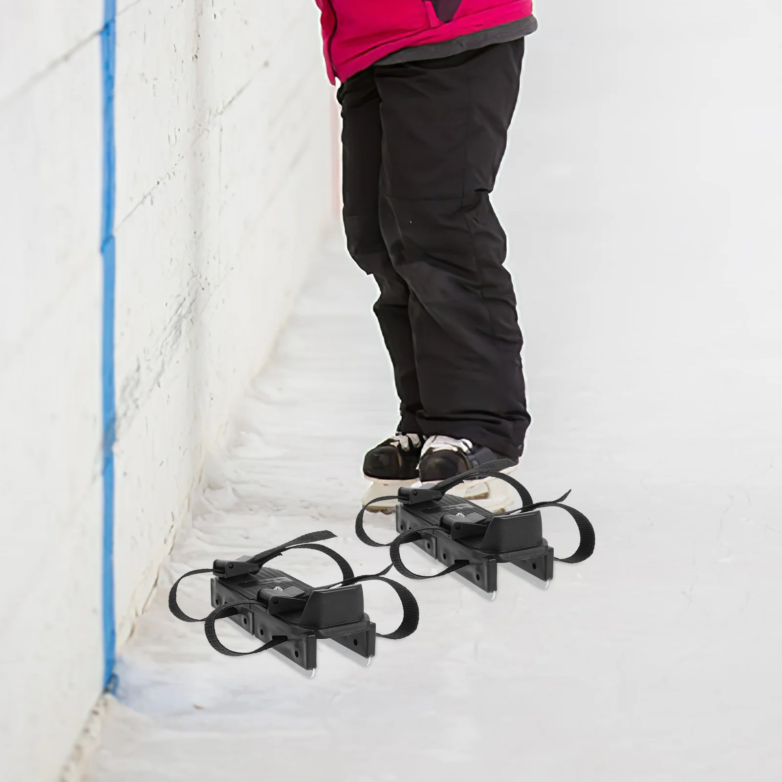 

1 Pair Adjustable Anti-Fall Ice Skates For Dual Runner Design Portable Training Skates For Outdoor Ice Skating Beginners