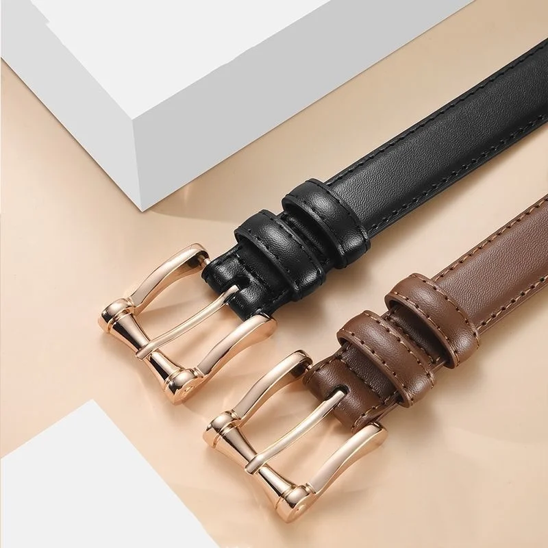 Classic Soft Leather Belt For Women Alloy Pin Buckle Elegant Waist Strap Fashion Accessory Fit Daily Jeans Casual Pants Dresses