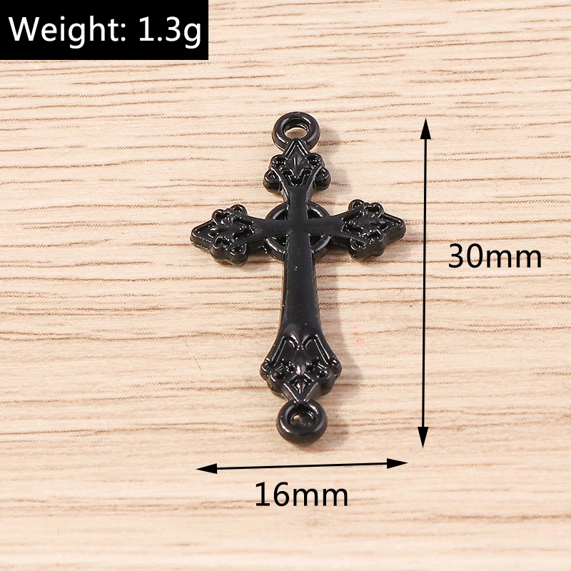 Tusember 10 Stück Steampunk-Anhänger, Hip-Hop-Anhänger mit schwarzem Kreuz, für DIY-Schmuckherstellung, Tropfenohrringe, Armbänder, handgefertigtes Kunsthandwerk – Detail 2