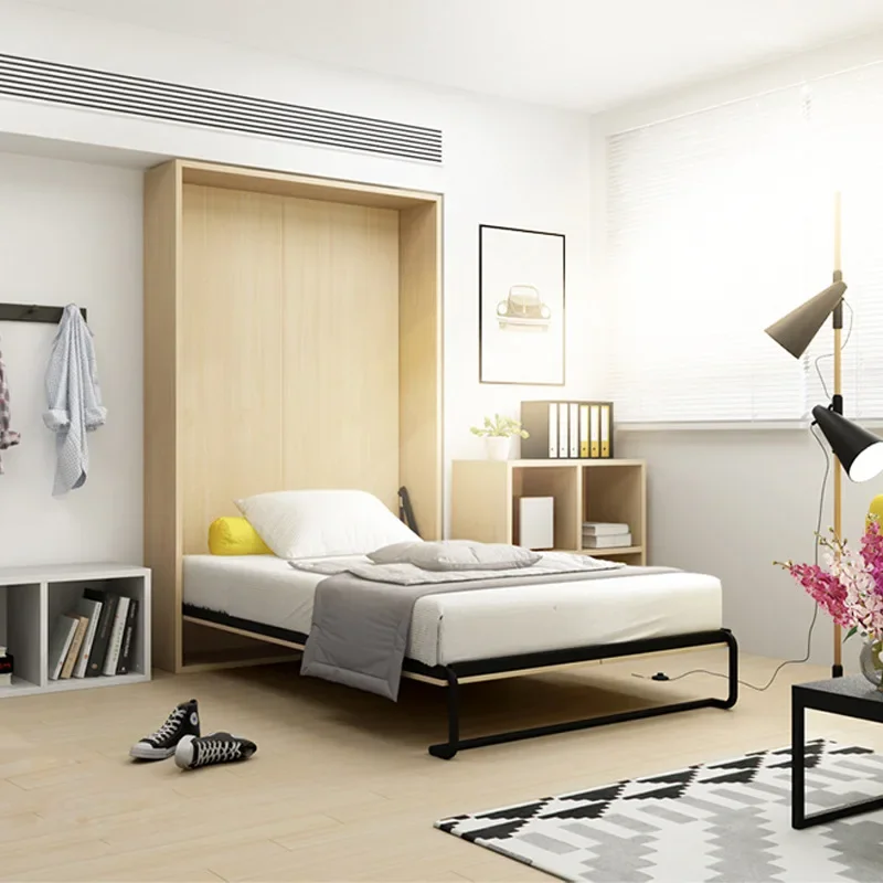 

Bed integrated wardrobe overturned invisible wall mounted bed hidden wall folding bottom folding flap