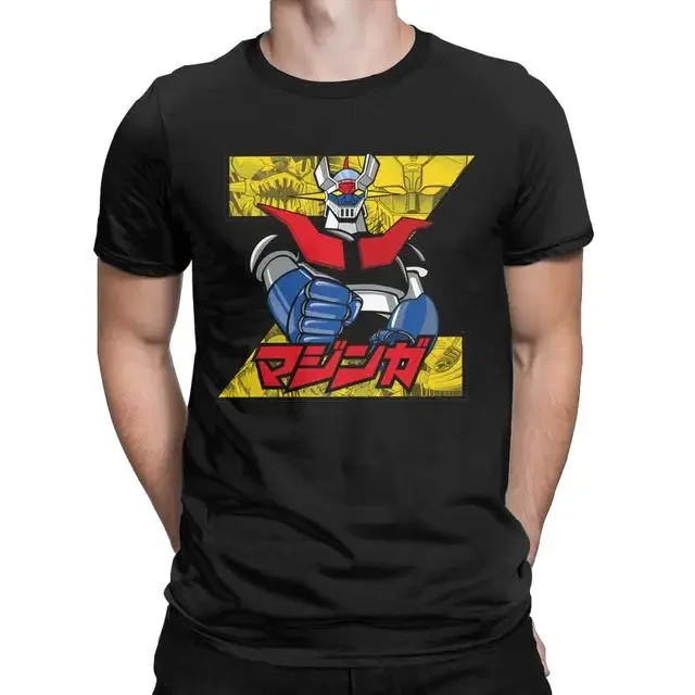 Camiseta de manga corta con cuello redondo para hombre, ropa de Anime Grendizer Ufo Robot Goldrake Mazinger Z, camisetas clásicas de poliéster de los años 80