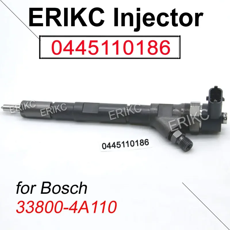 ERIKC 0445110186 Common Rail Injector Nozzle 33800-4A110 Diesel Inyector 0 445 110 186 for Bosch Hyundai Kia 33800 4A110