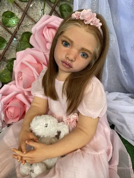 SINO-BB 41''Reborn Baby Aloenka Limited Supply Customized By Artist DIY Part Painted Kit With Hand-Rooted Hair With Cloth Body