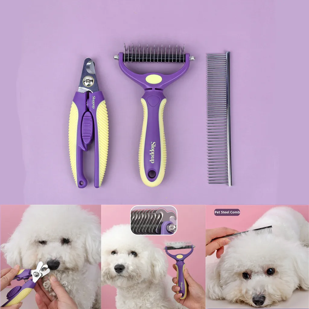Haustier Katze Hund Nagel Clipper Cutter mit Stahl Flach kamm Edelstahl Pflege Schere Clippers Set für Haustier Krallen Hund Lieferungen