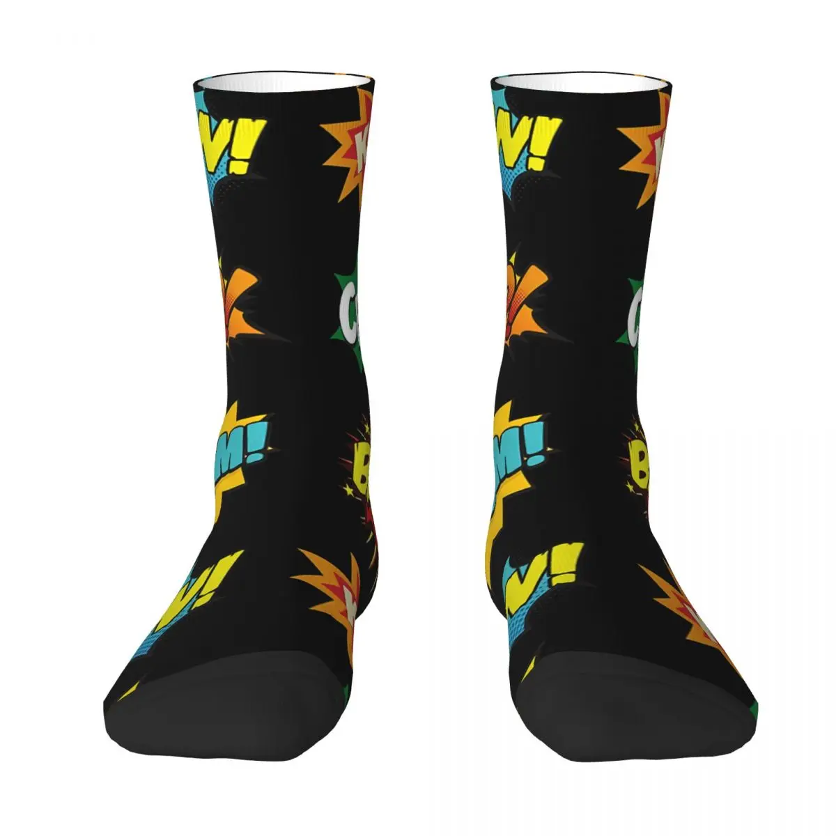 Comic Book Lover Fight Scene Noises Sounds Comic Books Onomatopoeia Men Women Socks Outdoor Novelty Autumn Winter Stockings Gift