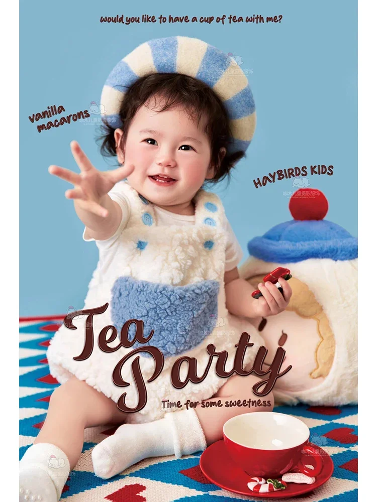 Childrens Photography Clothing Boys and Girls Teapot Theme Studio Props Hats Weekly Photos  disfraz bebes  신생아사진