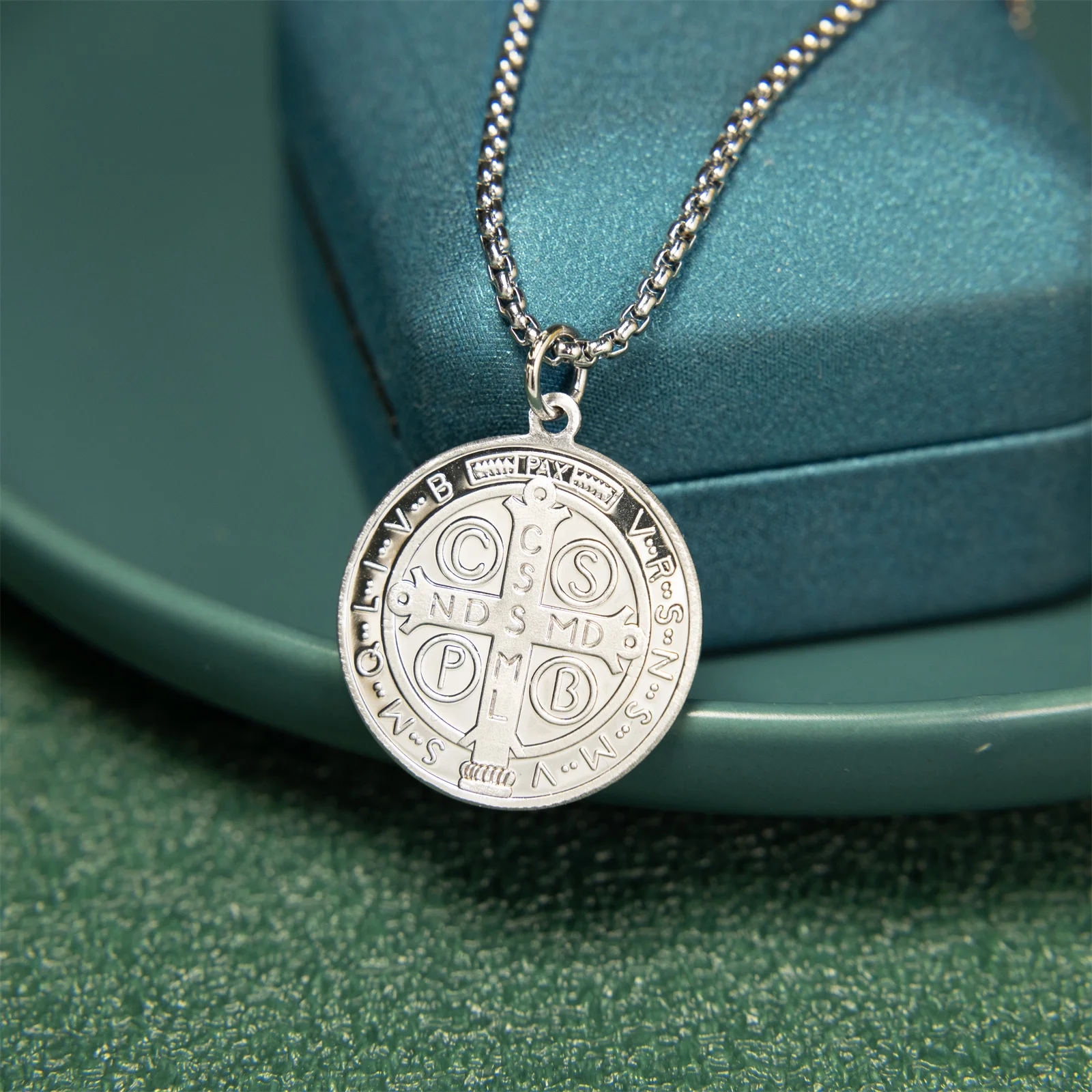 925 Sterling Silver Saint Benedict Medal Exorcism Pendant Necklace for Men and Women San Benito Catholic Religious Jewelry