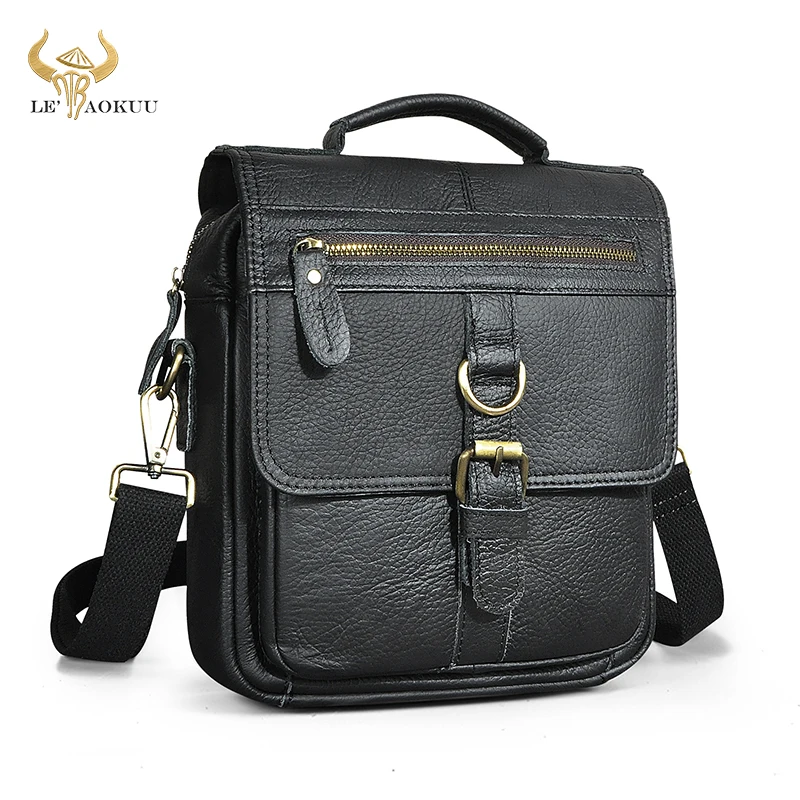 

Full Grain Leather Design Shoulder Messenger Cross-body bag For Men Male Retro College 9.8" Tablet Tote Mochila Satchel bag 039