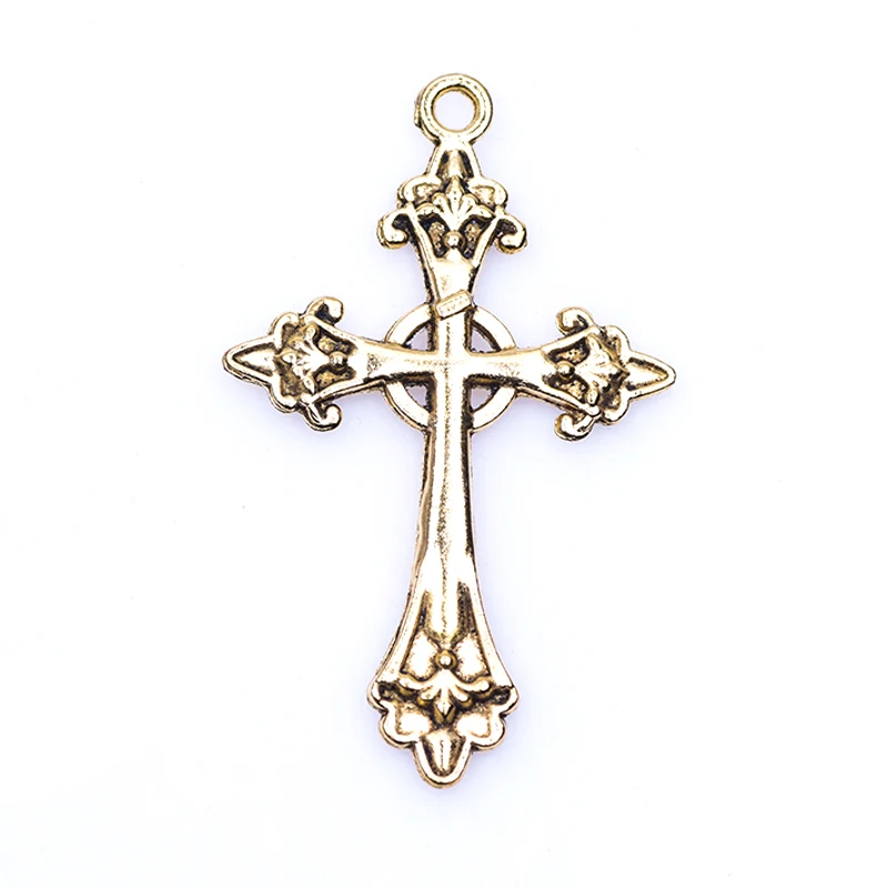 

3pcs/Lot Fashion Hollow Gold Color Cross Charms Alloy Pendant For Necklace Earrings Bracelet Jewelry Making Diy Accessories