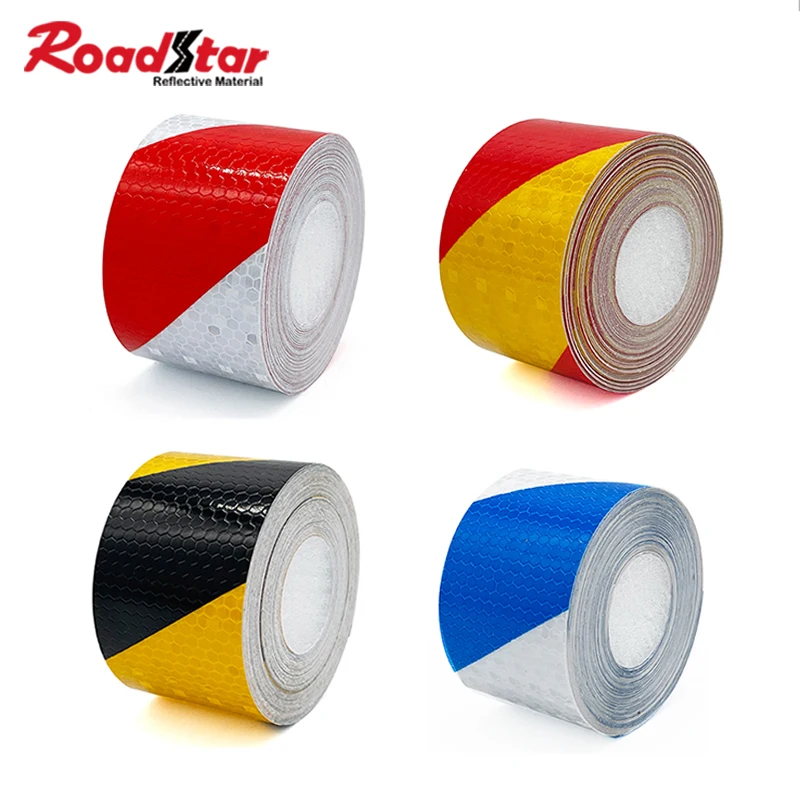 

Roadstar 5CMx10M Shining Strip Reflective Car Sticker Warning Tape with Twill Printing for Bike Helmet Reflector RS-6490